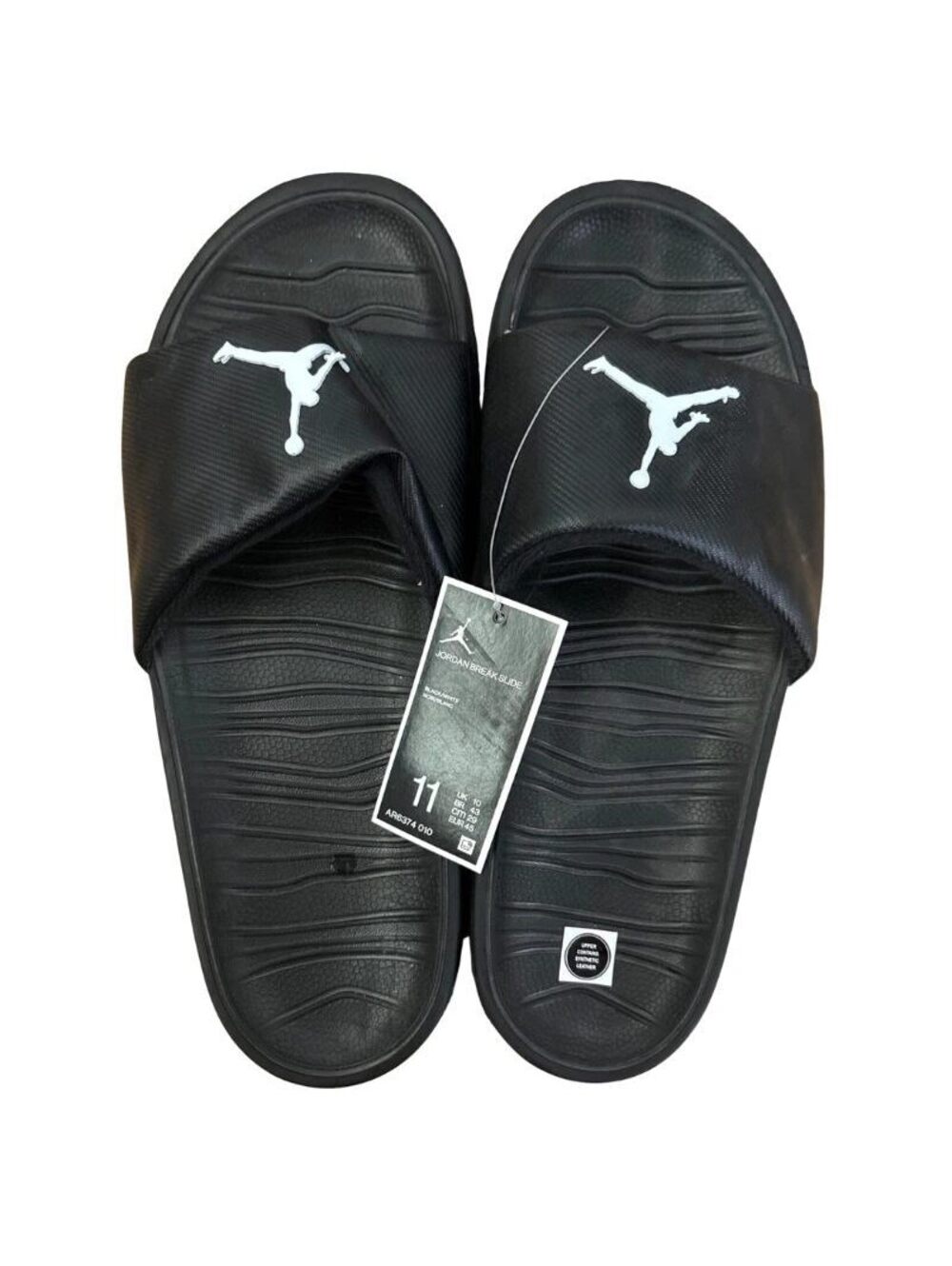Jordan Break Slide Mens 11 Black White AR6374-010 Sandals Slides New